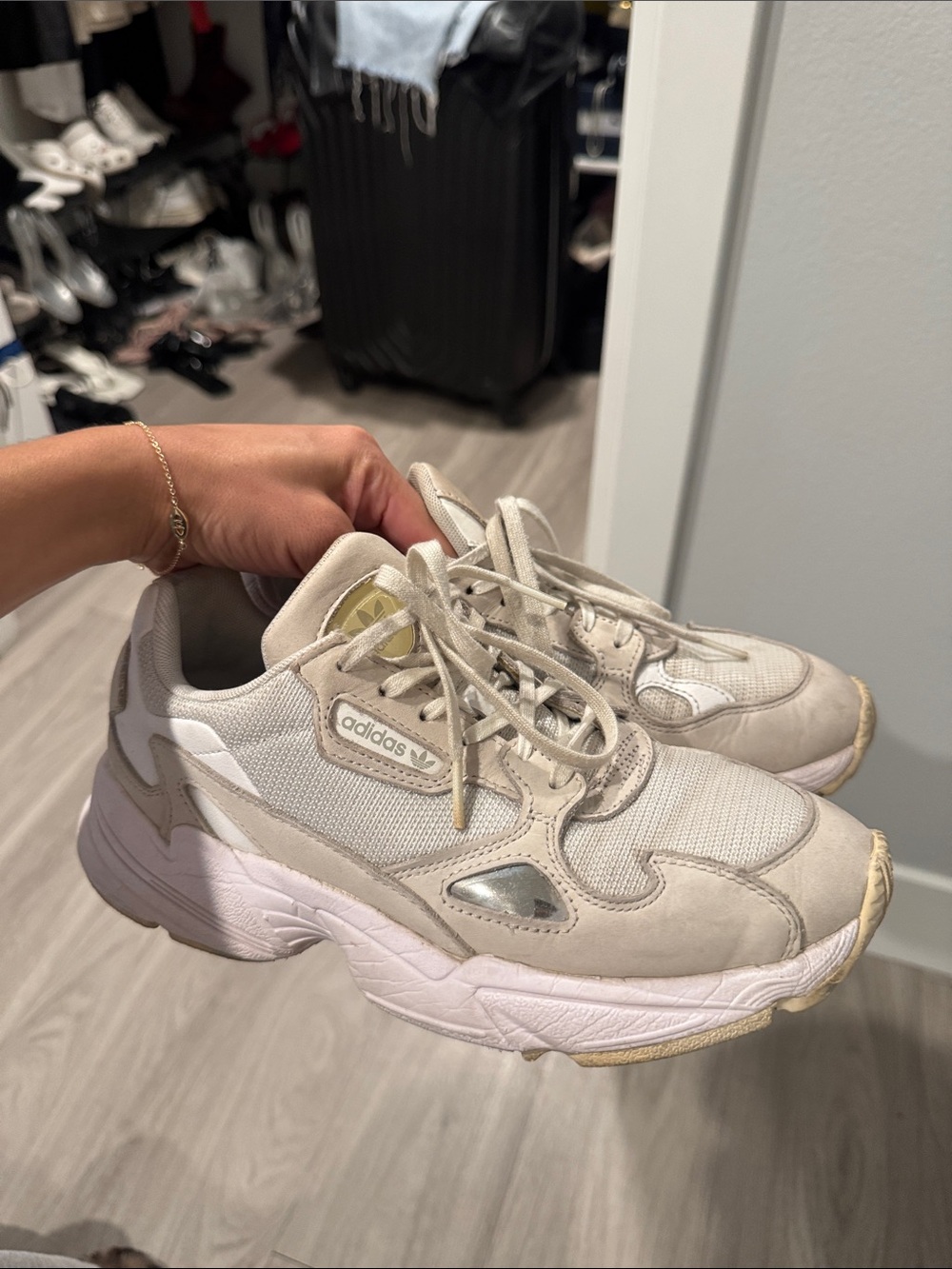 adidas Women's Chunky Sneakers in Beige and White